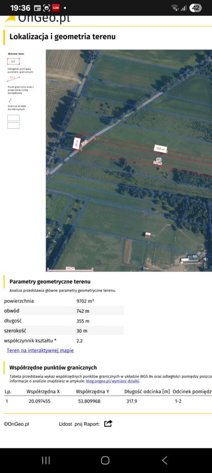 Działka inwestycyjna Komorowo