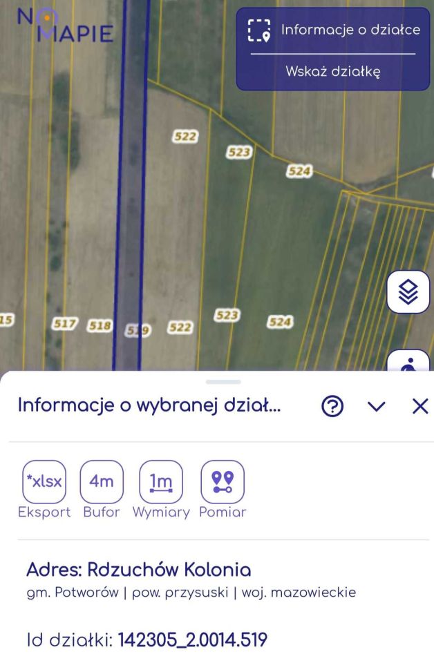 Działka rolno-budowlana Rdzuchów-Kolonia