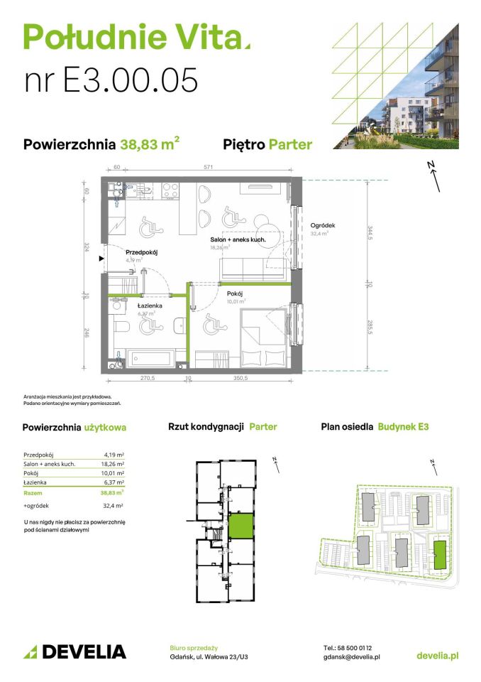 Mieszkanie 2-pokojowe Gdańsk Orunia Górna, ul. Kazimierza Wielkiego. Zdjęcie 7