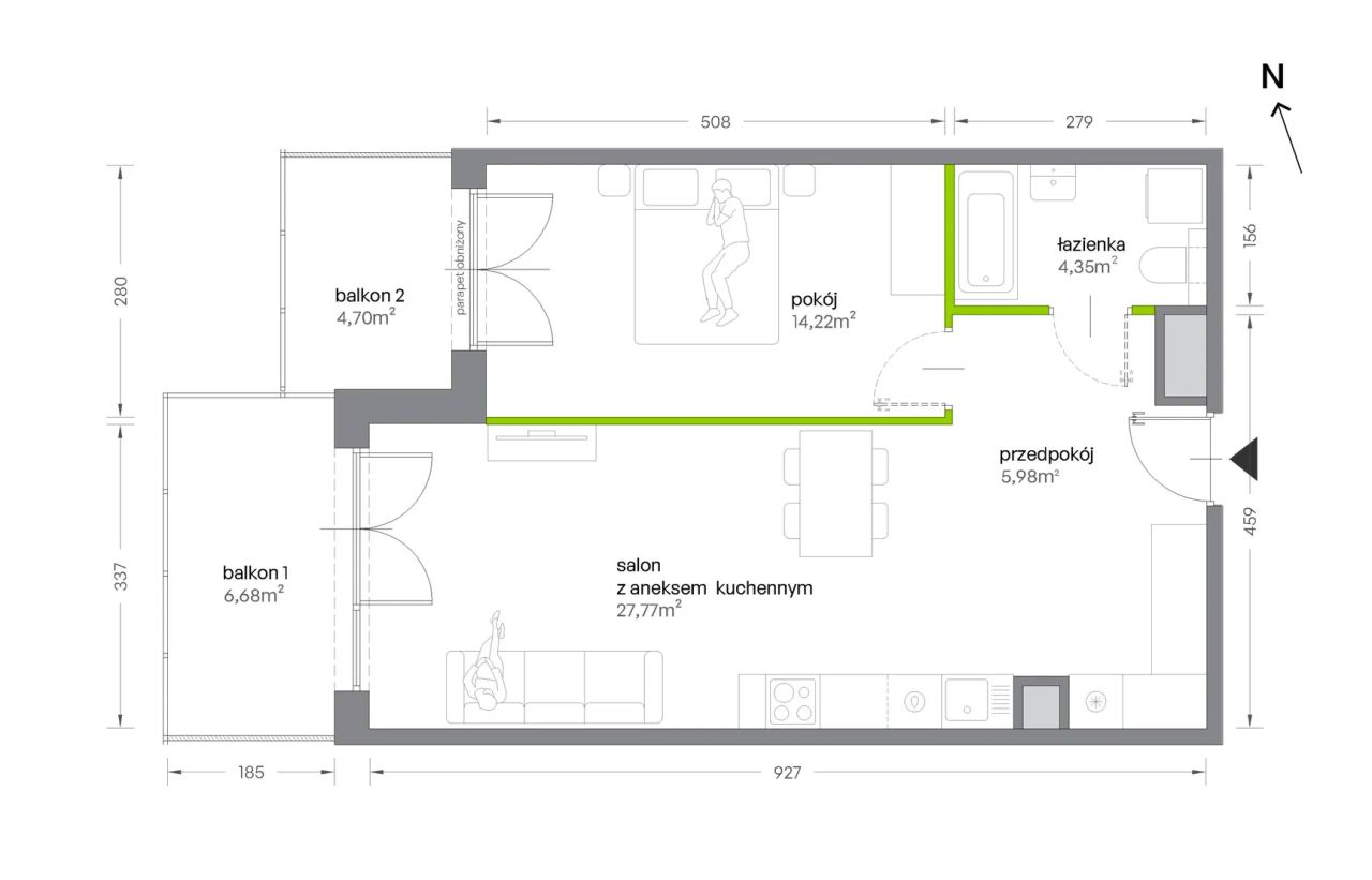 Mieszkanie 2-pokojowe Kraków Krowodrza, ul. Żabiniec. Zdjęcie 7