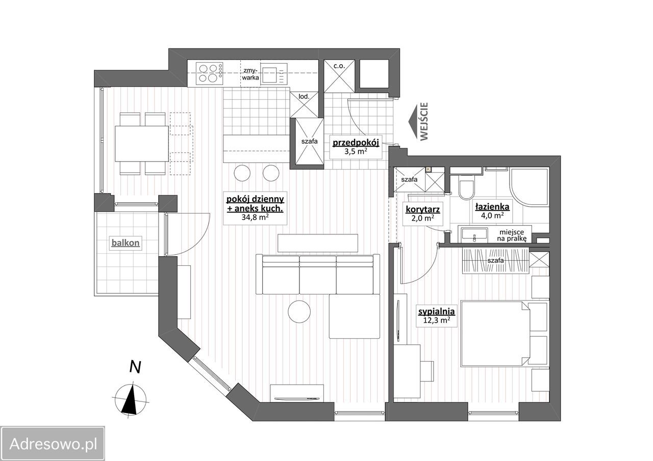 Mieszkanie 2-pokojowe Łódź Stare Polesie, ul. 6 Sierpnia. Zdjęcie 6