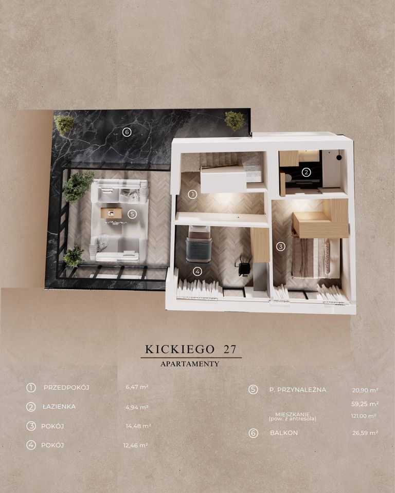 Mieszkanie 3-pokojowe Warszawa Praga-Południe, ul. Ludwika Kickiego. Zdjęcie 4