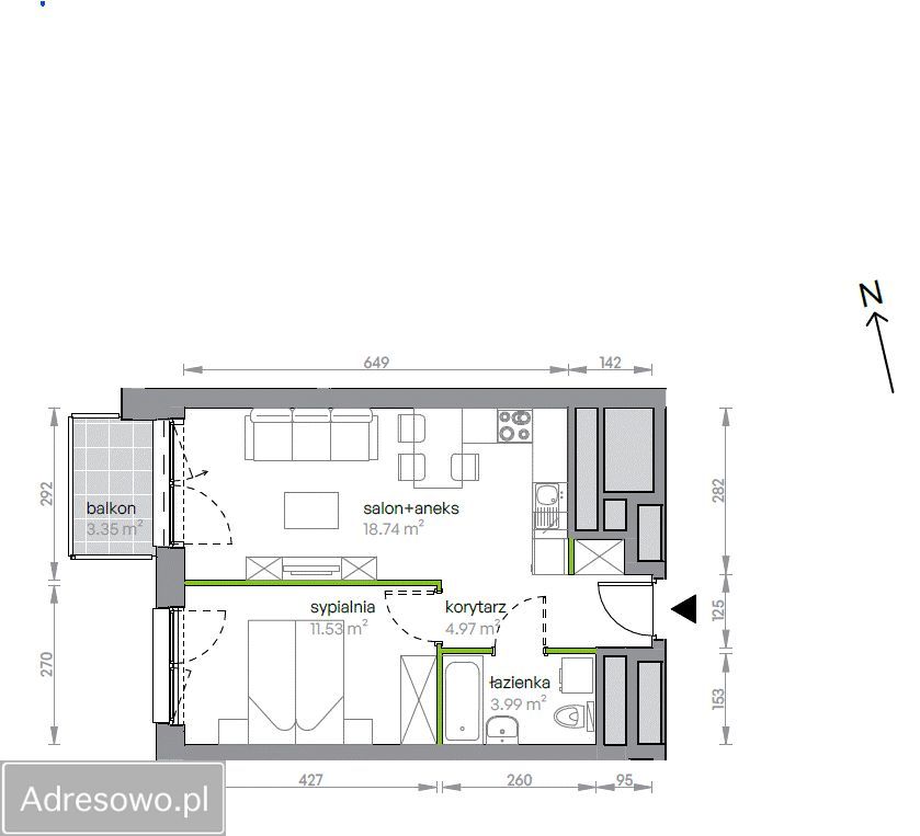 Mieszkanie 2-pokojowe Wrocław Popowice, ul. Legnicka. Zdjęcie 5