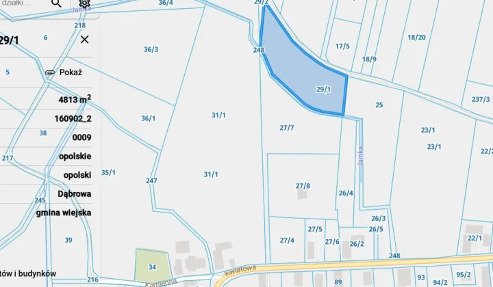 Działka rolna Nowa Jamka, ul. Kwiatowa