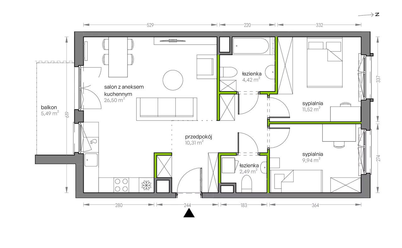 Mieszkanie 3-pokojowe Kraków Płaszów, ul. Myśliwska. Zdjęcie 25