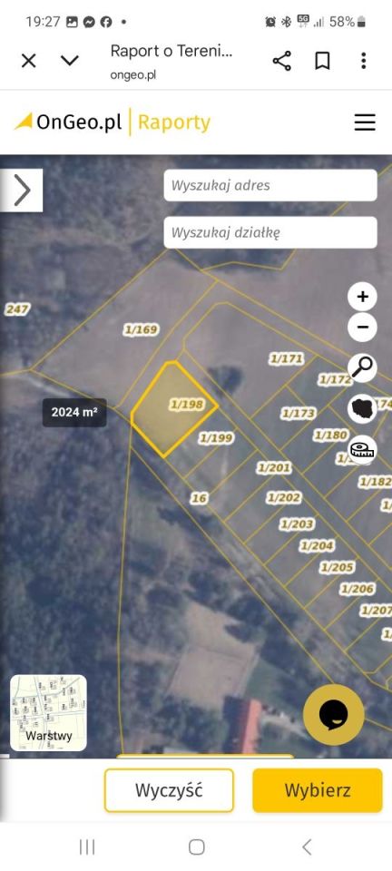 Działka rolno-budowlana Chynowie