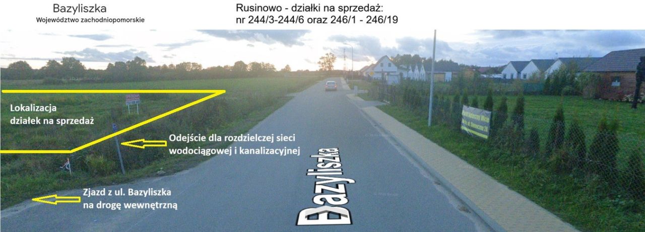 Działka budowlana Rusinowo, ul. Bazyliszka. Zdjęcie 10