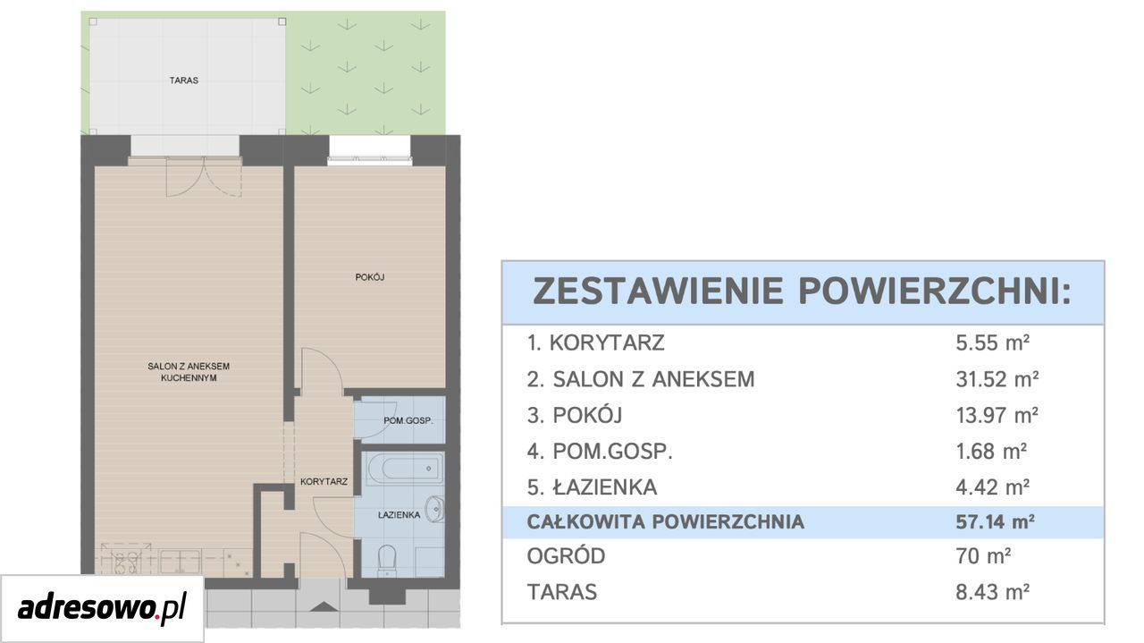 Mieszkanie 2-pokojowe Szczecin Pogodno. Zdjęcie 15