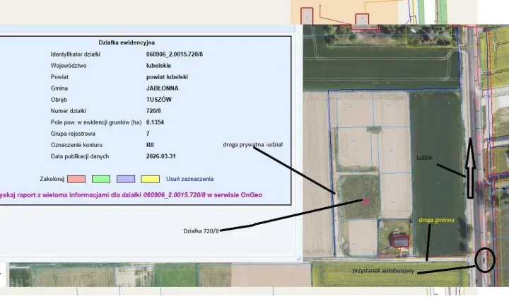 Działka budowlana Tuszów