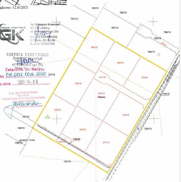Działka budowlana Lędziny, ul. ks. Henryka Głucha