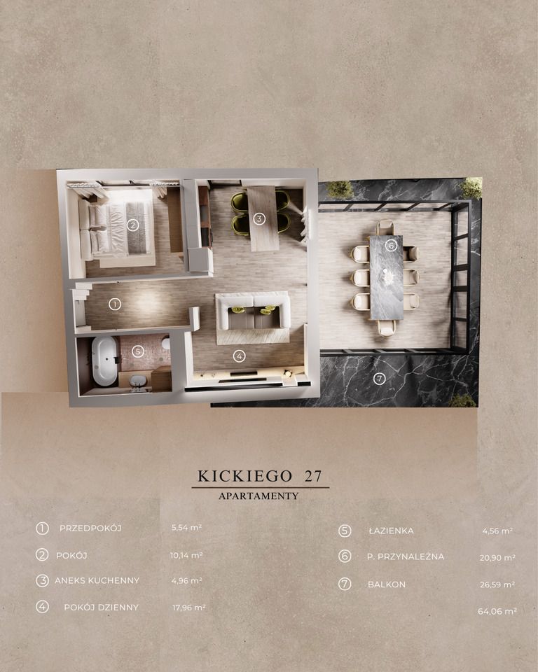 Mieszkanie 2-pokojowe Warszawa Praga-Południe, ul. Ludwika Kickiego. Zdjęcie 2