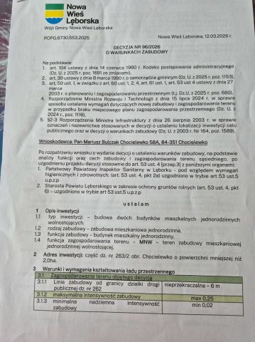 Działka budowlana Chocielewko. Zdjęcie 1
