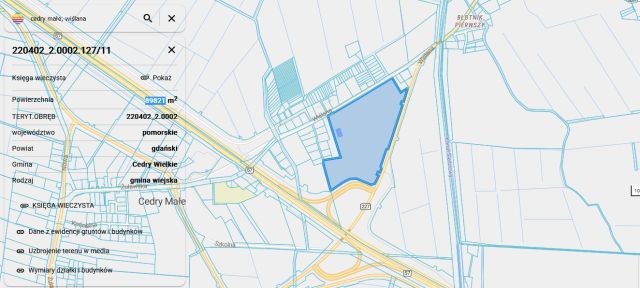 Działka inwestycyjna Gdańsk, Cedry Wielkie, Cedry Małe, ul. Wiślana. Zdjęcie 1