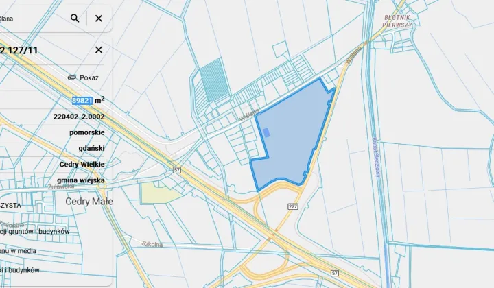 Działka inwestycyjna Gdańsk, Cedry Wielkie, Cedry Małe, ul. Wiślana