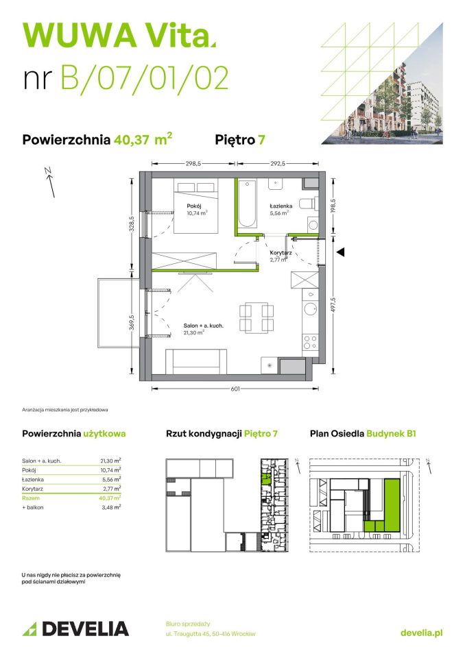 Mieszkanie 2-pokojowe Wrocław Żerniki, ul. Tadeusza Brzozy. Zdjęcie 6