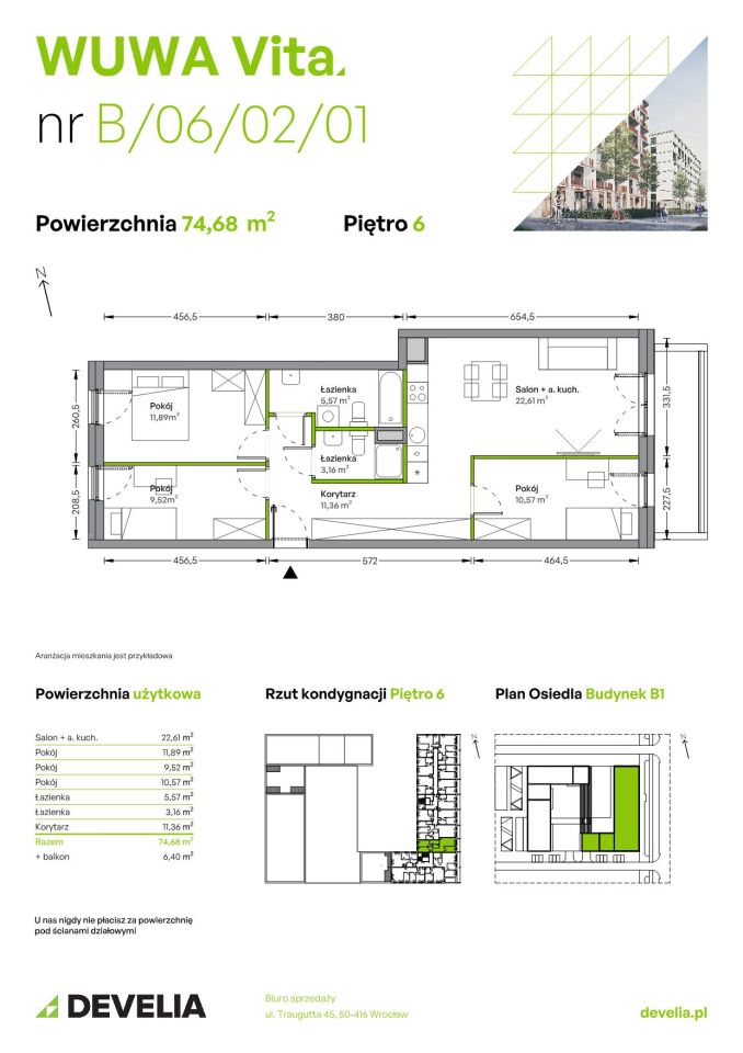 Mieszkanie 4-pokojowe Wrocław Żerniki, ul. Tadeusza Brzozy. Zdjęcie 6