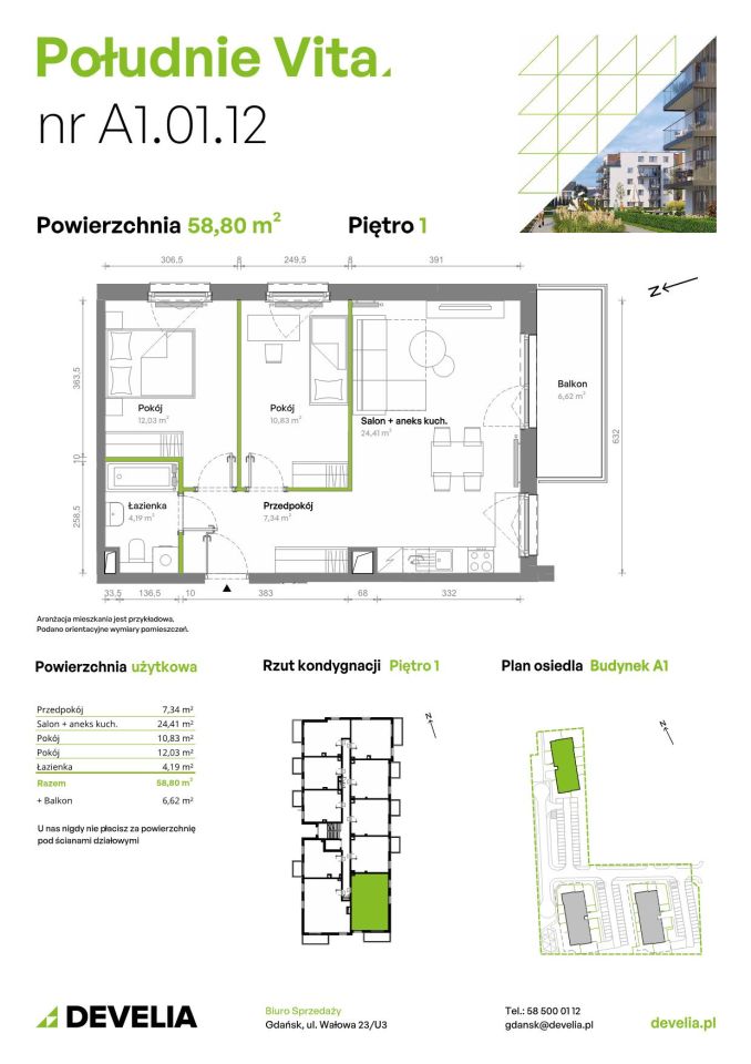 Mieszkanie 3-pokojowe Gdańsk Orunia Górna, ul. Kazimierza Wielkiego. Zdjęcie 7