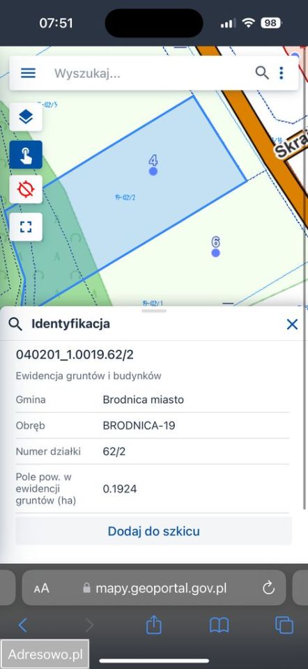 Działka budowlana Brodnica, ul. Skrajna