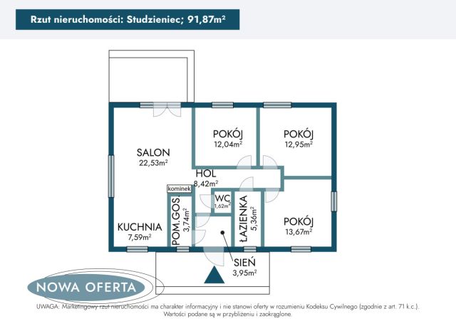 dom wolnostojący, 4 pokoje Studzieniec. Zdjęcie 19