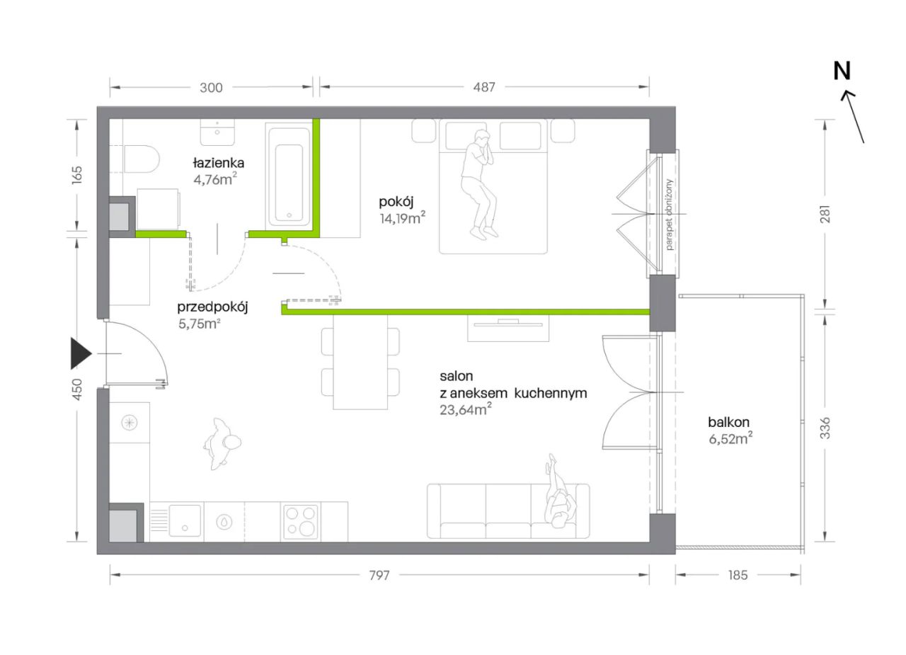 Mieszkanie 2-pokojowe Kraków Krowodrza, ul. Żabiniec. Zdjęcie 7