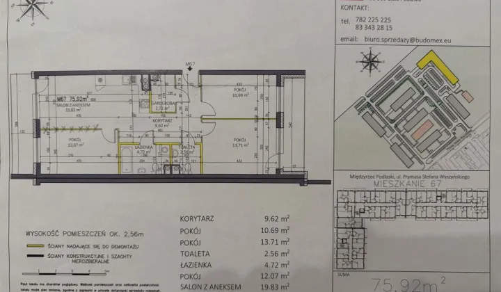 Mieszkanie 2-pokojowe Międzyrzec Podlaski, ul. Prymasa Stefana Wyszyńskiego