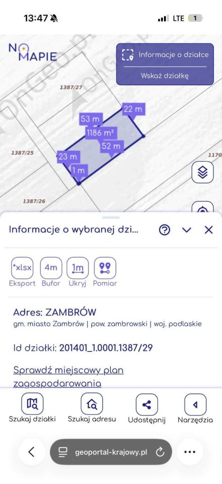 Działka budowlana Zambrów. Zdjęcie 2