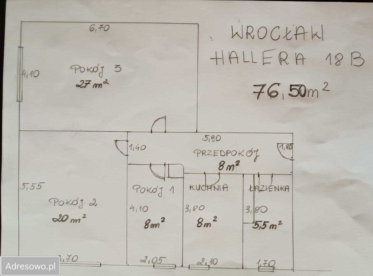 Mieszkanie 3-pokojowe Wrocław, al. gen. Józefa Hallera. Zdjęcie 3