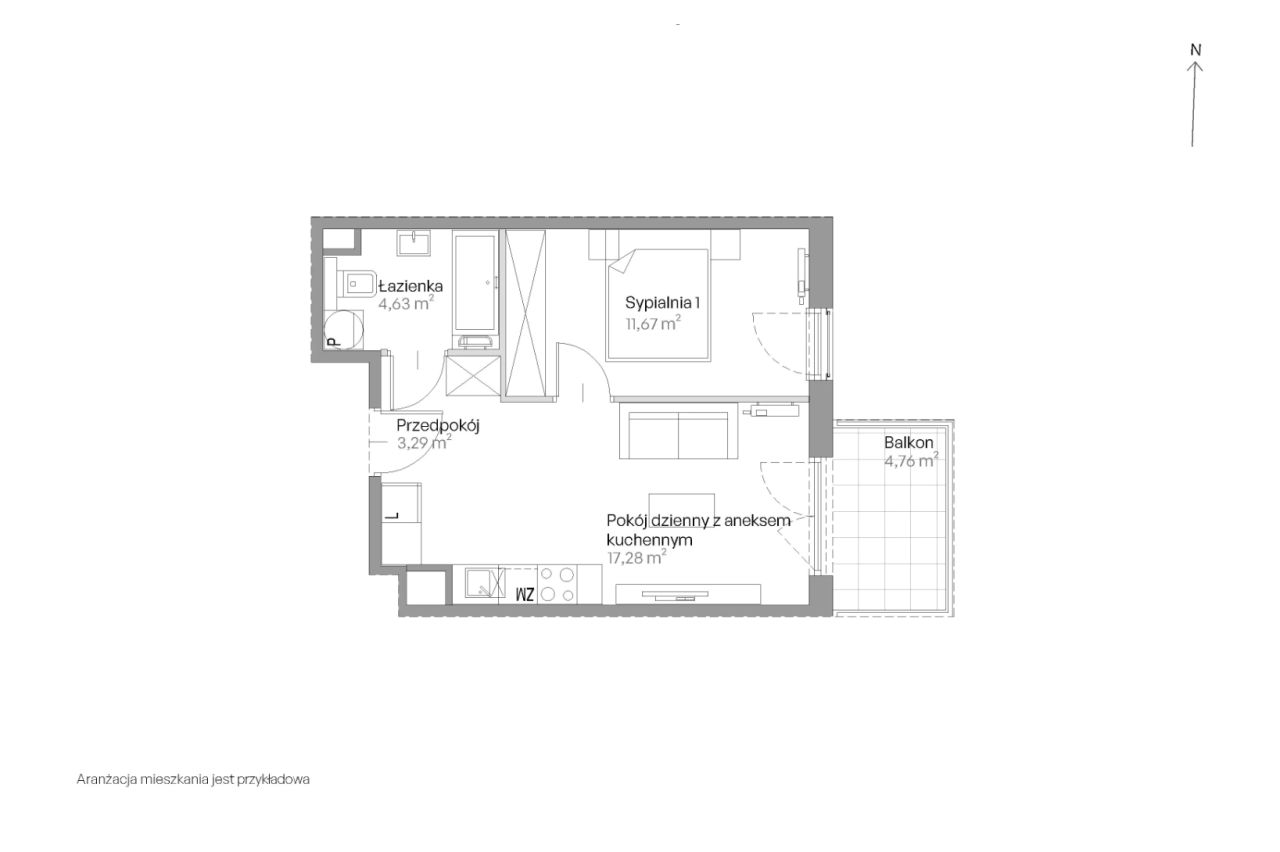 Mieszkanie 2-pokojowe Kraków Czyżyny, ul. Romana Ciesielskiego. Zdjęcie 14