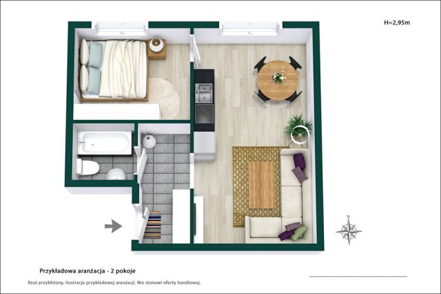 Mieszkanie 1-pokojowe Warszawa Mokotów, ul. Antoniego Józefa Madalińskiego. Zdjęcie 2