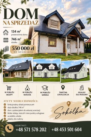 dom wolnostojący, 4 pokoje Sokółka, ul. Białostocka. Zdjęcie 1