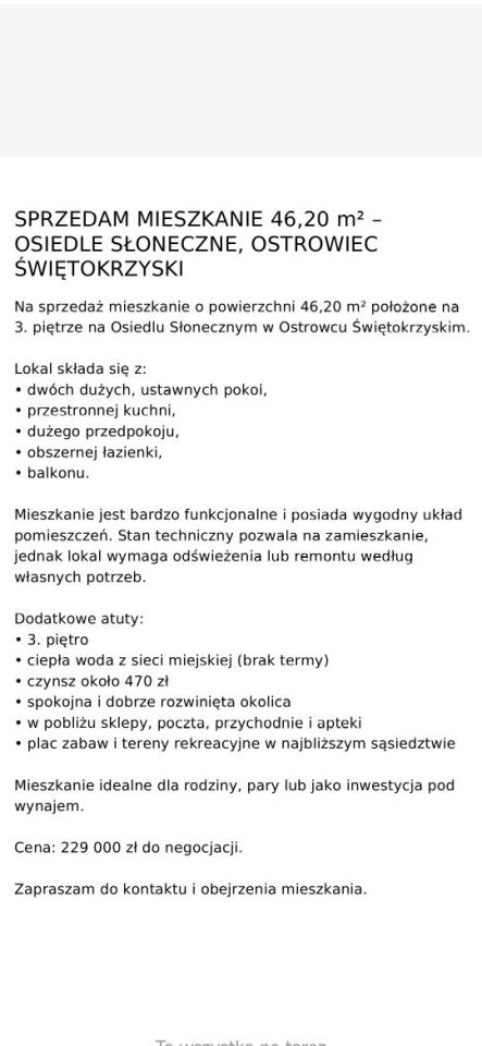 Mieszkanie 2-pokojowe Ostrowiec Świętokrzyski, os. Słoneczne. Zdjęcie 8