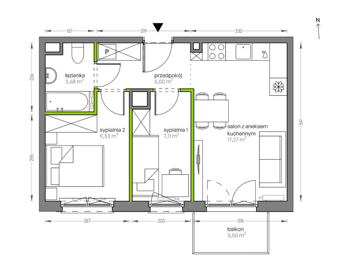 Mieszkanie 3-pokojowe Kraków Płaszów, ul. Myśliwska. Zdjęcie 25