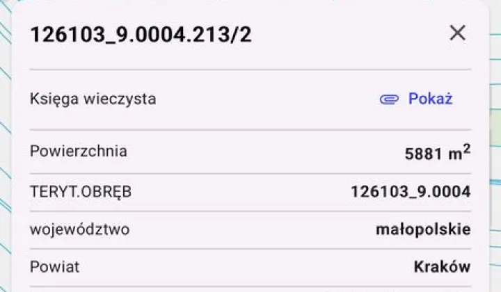 Działka rolna Kraków Nowa Huta