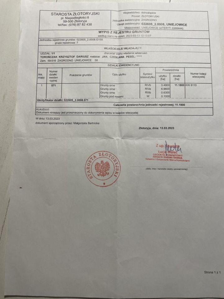 Działka rolna Uniejowice. Zdjęcie 3