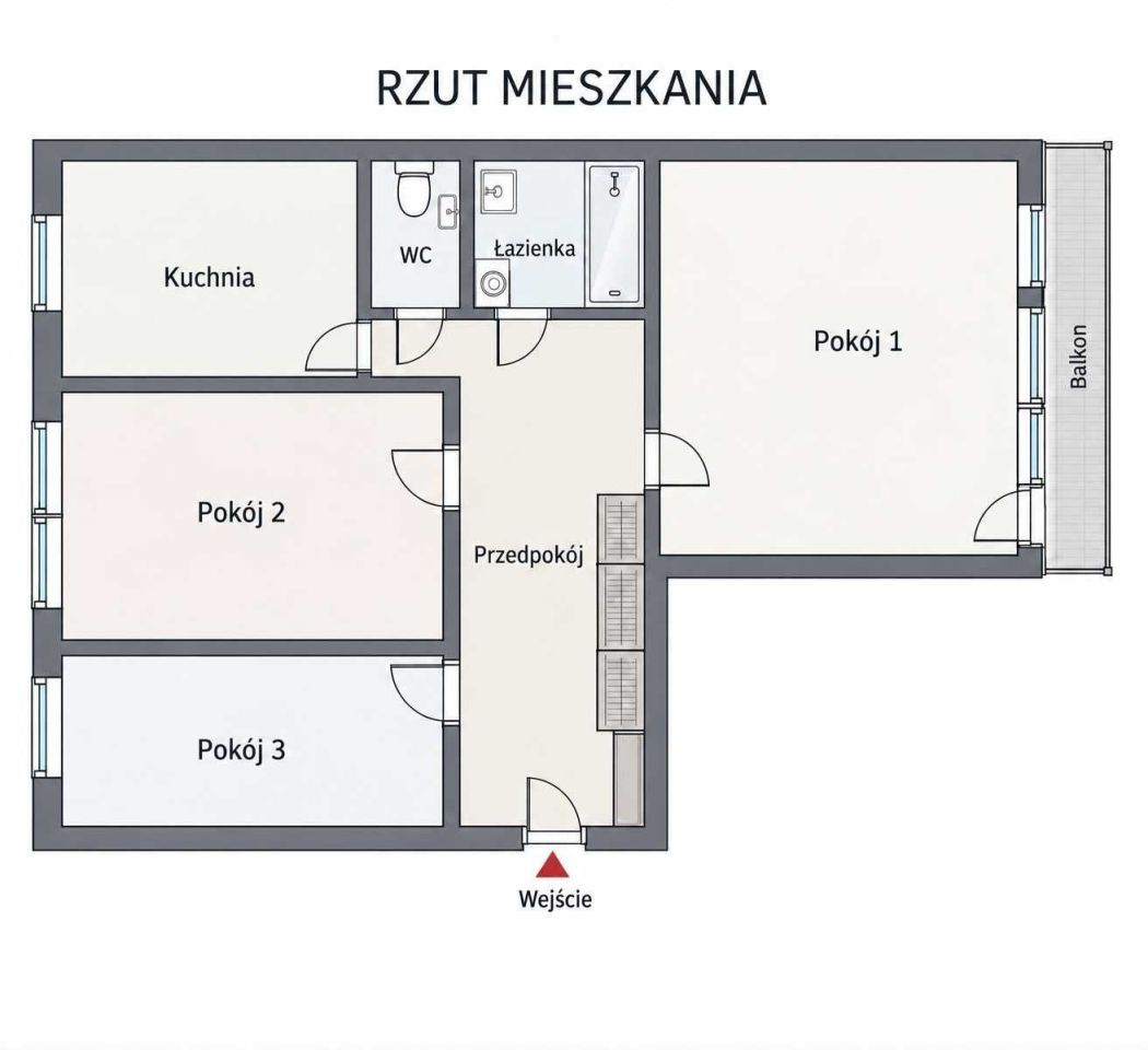 Mieszkanie 3-pokojowe Kraków Prądnik Czerwony, ul. Śliczna. Zdjęcie 3