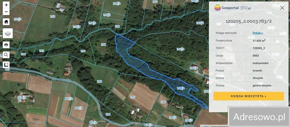 Działka leśna Gosprzydowa