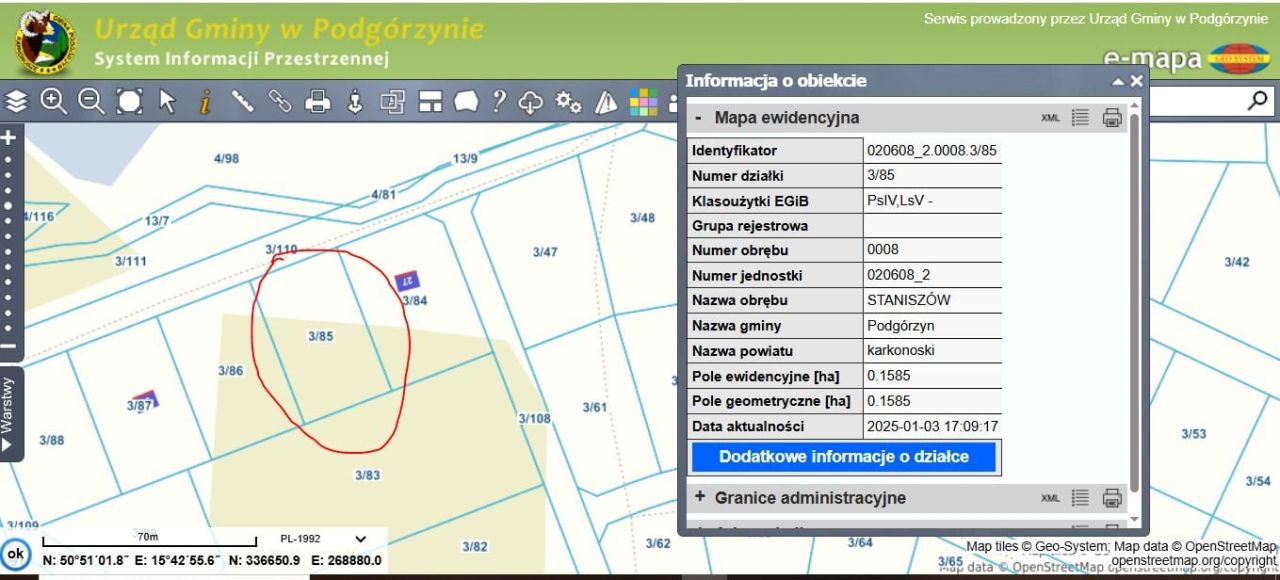 Działka budowlana Staniszów, ul. Radosna