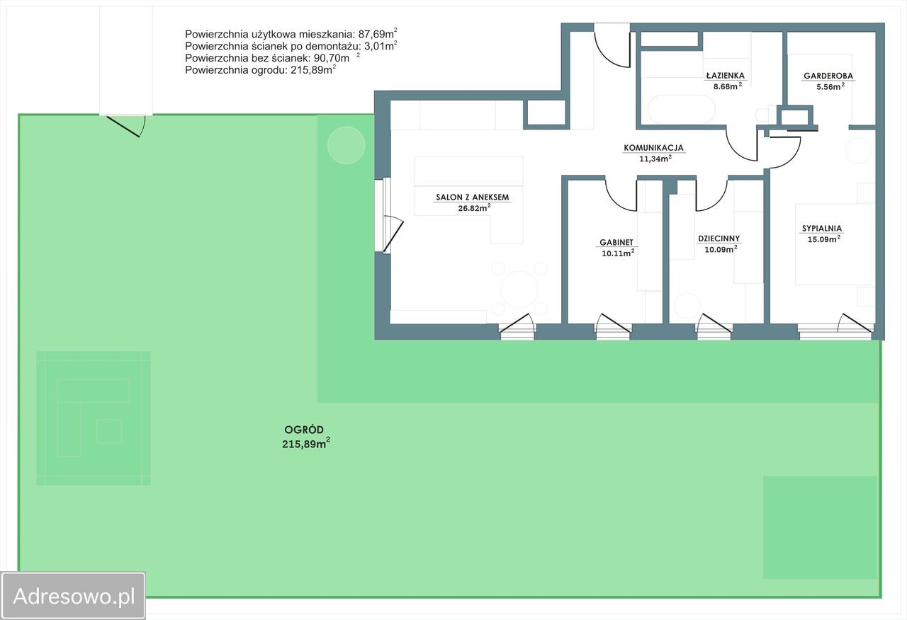 Mieszkanie 4-pokojowe Warszawa Mokotów. Zdjęcie 20
