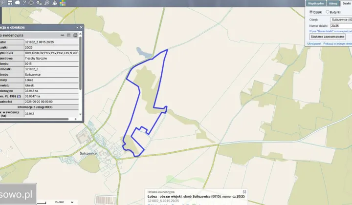 Działka rolna Suliszewice