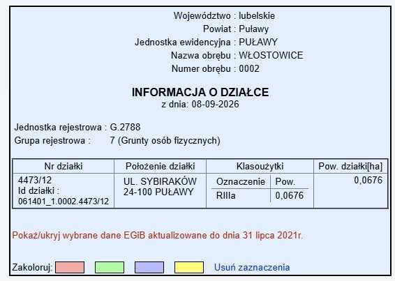 Działka budowlana Puławy Włostowice, ul. Sybiraków. Zdjęcie 3