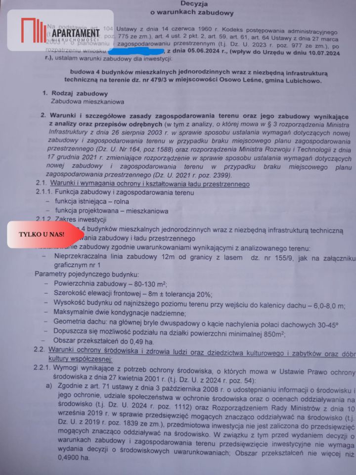 Działka budowlana Osowo Leśne. Zdjęcie 5