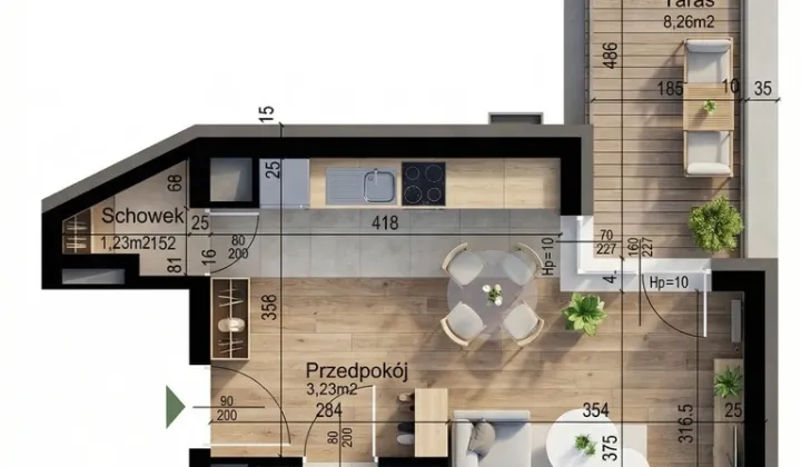Mieszkanie 1-pokojowe Kraków Czyżyny, ul. Śliwkowa
