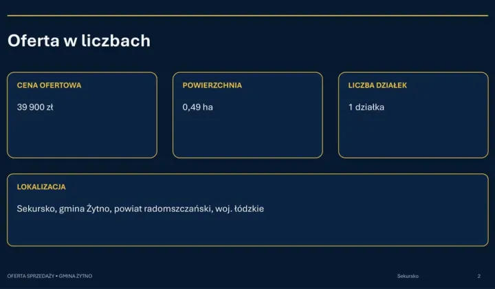 Działka rolna Sekursko