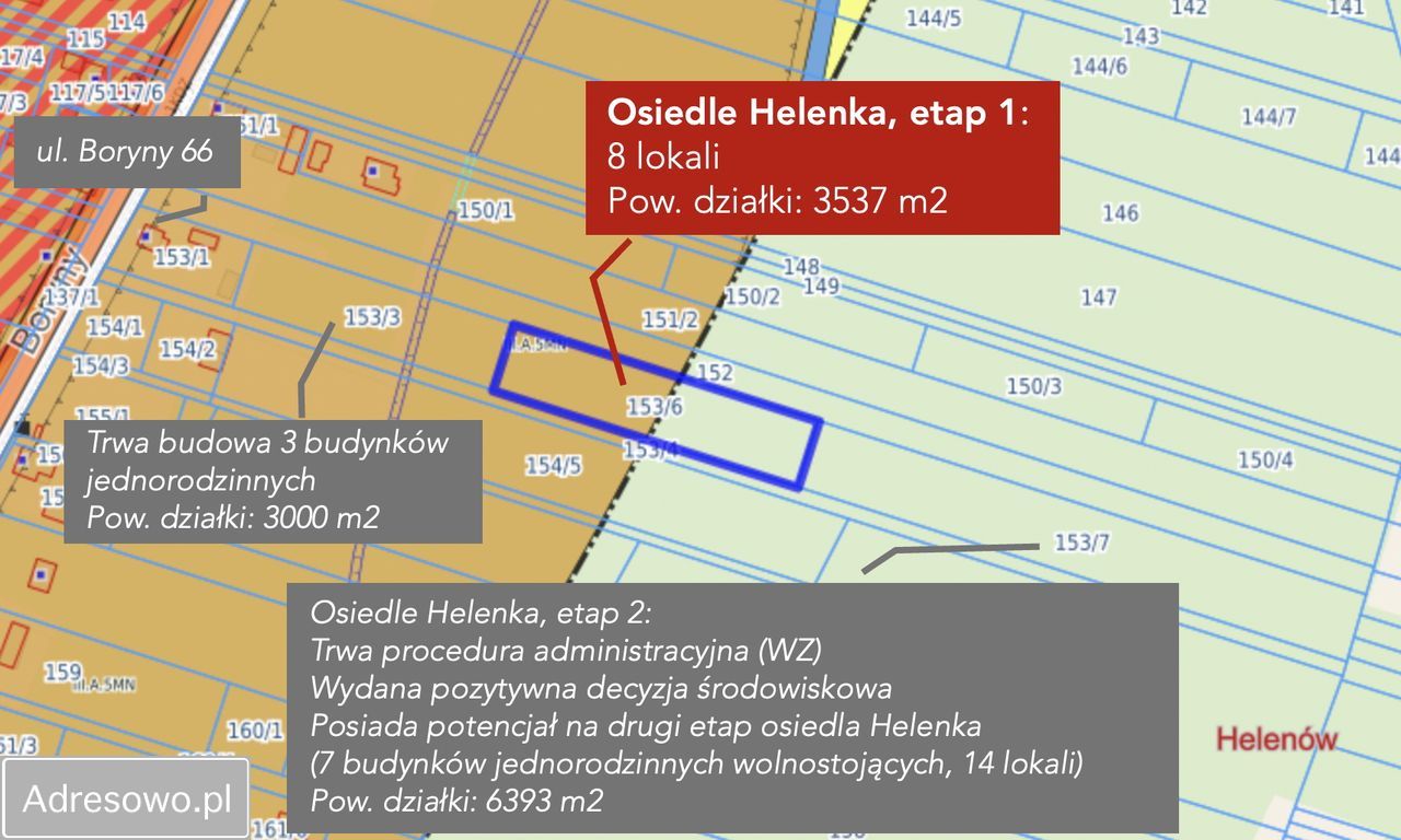 Działka budowlana Helenów, ul. Boryny. Zdjęcie 3