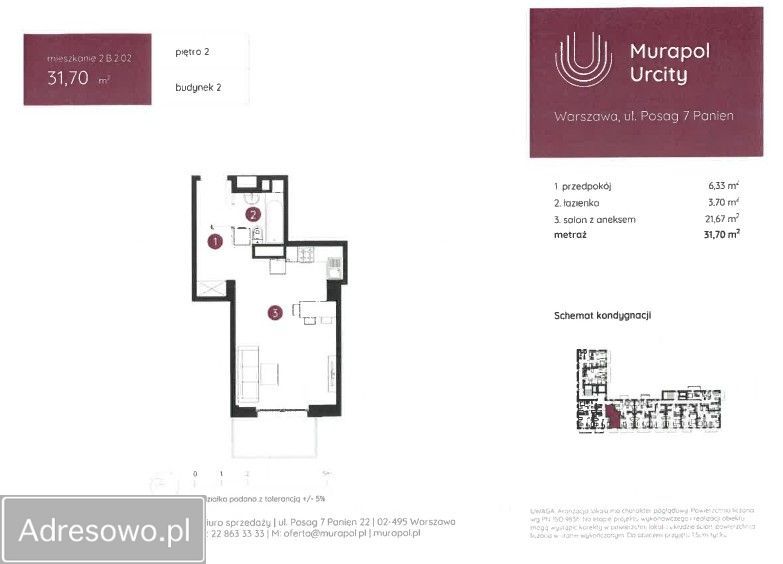 Mieszkanie 1-pokojowe Warszawa Ursus, ul. Posag 7 Panien. Zdjęcie 4