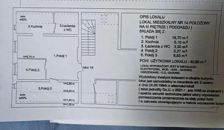 Mieszkanie 3-pokojowe Dzierżoniów