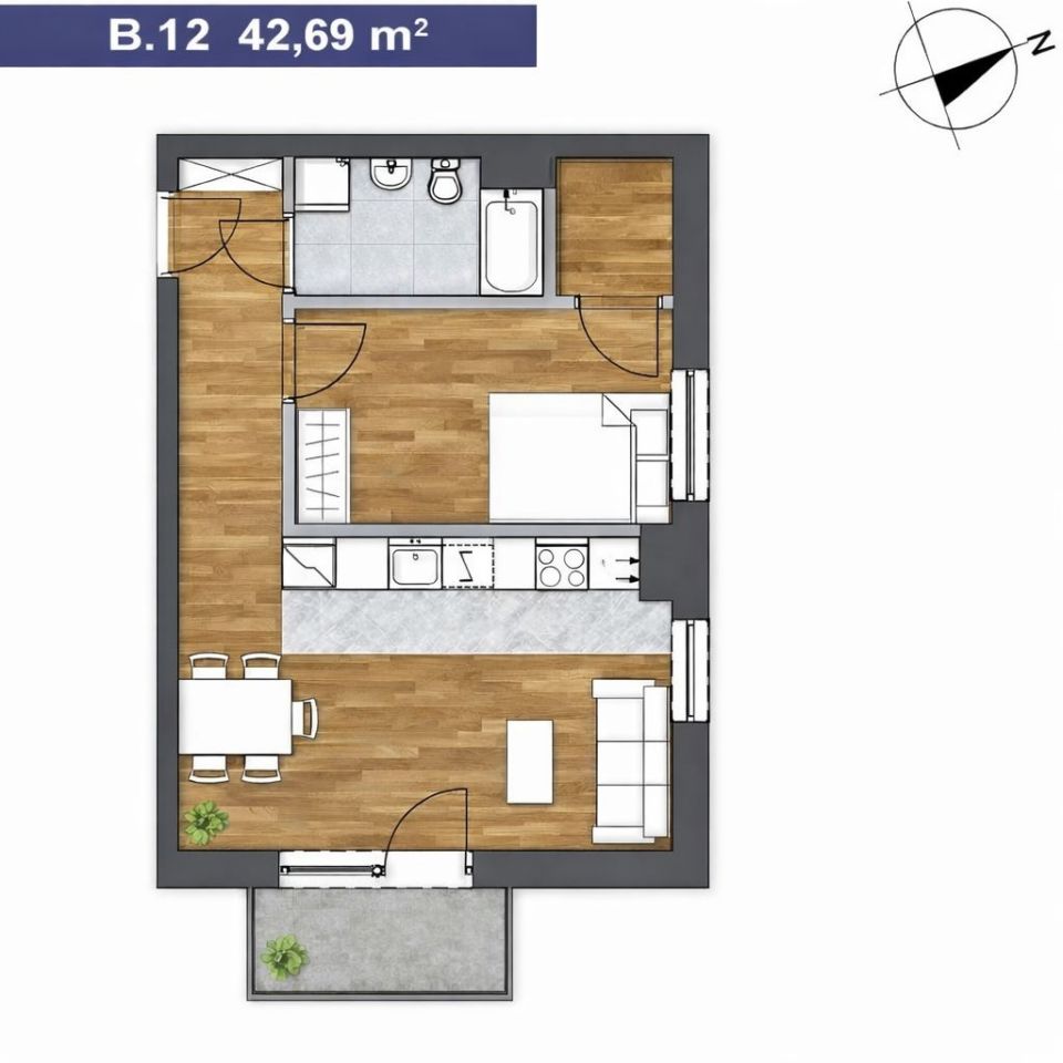 Mieszkanie 2-pokojowe Gdańsk Jasień, ul. Kartuska. Zdjęcie 2