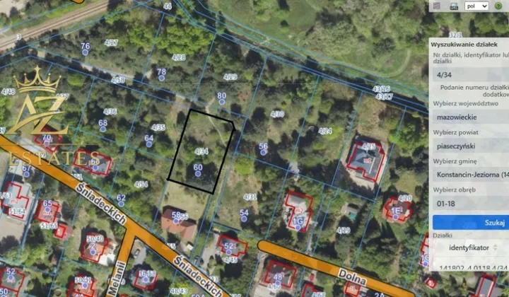 Działka budowlana Konstancin-Jeziorna, ul. Śniadeckich