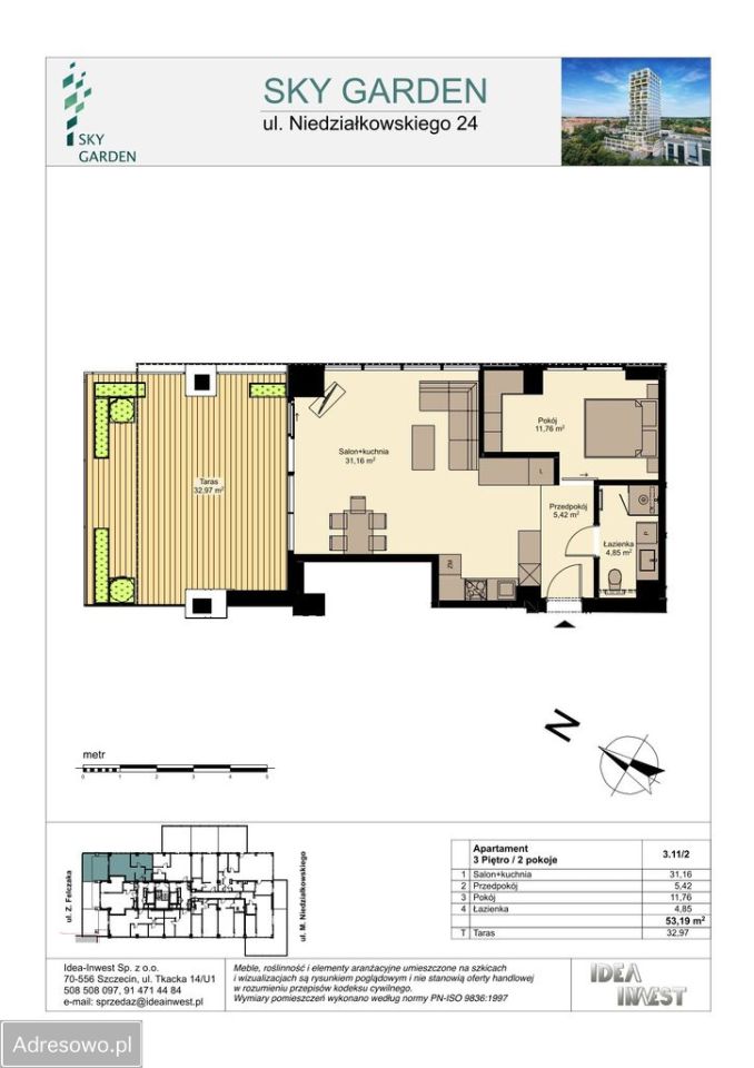 Mieszkanie 2-pokojowe Szczecin Śródmieście, ul. Mieczysława Niedziałkowskiego. Zdjęcie 7