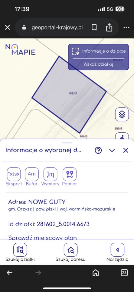 Działka rolno-budowlana Nowe Guty